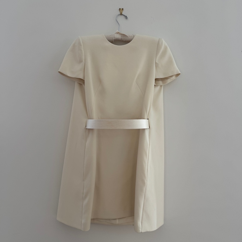 Alexander McQueen Cream Cape Dress